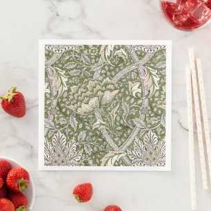 : William Morris Windrush Green Pattern: Vintage Napkin
