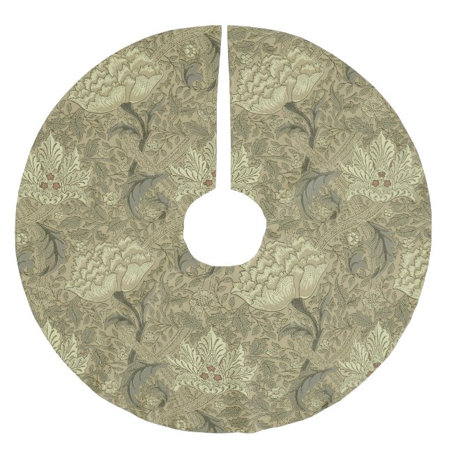 William Morris Windrush Wallpaper Pattern Brushed Polyester Tree Skirt (Front)