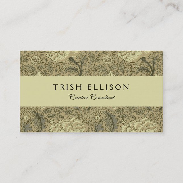 William Morris Windrush Wallpaper Pattern Business Card (Front)