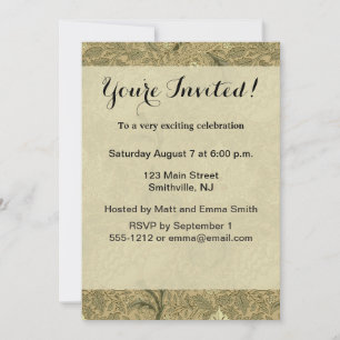 William Morris Windrush Wallpaper Pattern Invitation