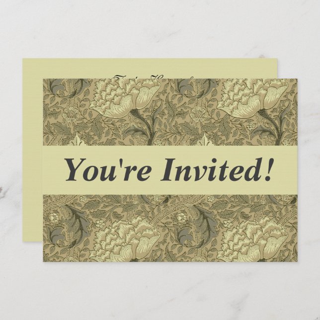 William Morris Windrush Wallpaper Pattern Invitation (Front/Back)