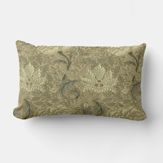 William Morris Windrush Wallpaper Pattern Lumbar Cushion (Front)