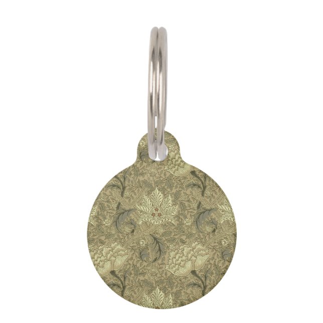 William Morris Windrush Wallpaper Pattern Pet Tag (Front)