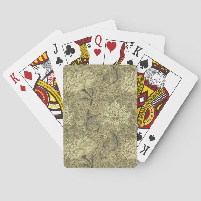 William Morris Windrush Wallpaper Pattern Playing Cards (Back)