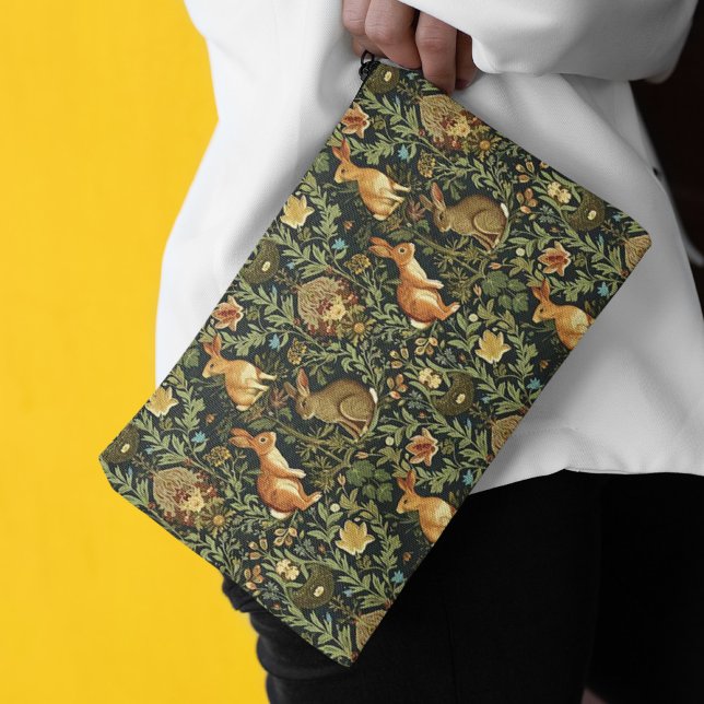 William Morris Woodland Floral Rabbits Christmas Accessory Pouch (Creator Uploaded)