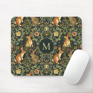 William Morris Woodland Floral Rabbits Christmas Mouse Pad