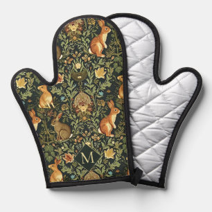 William Morris Woodland Floral Rabbits Christmas Oven Mitt