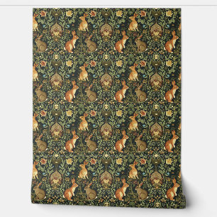 William Morris Woodland Floral Rabbits Christmas Wallpaper