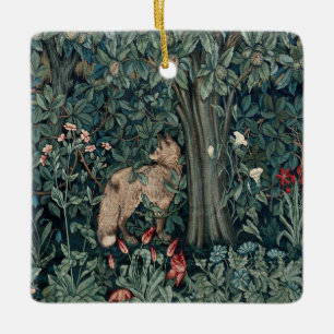 William Morris Woodland Tapestry Fox Ceramic Ornament