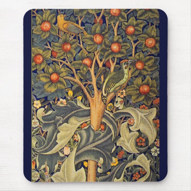 William Morris Woodpecker Pre-Raphaelite Mouse Pad (Front)