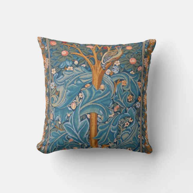 William Morris Woodpecker Restored Version Cushion (Front)
