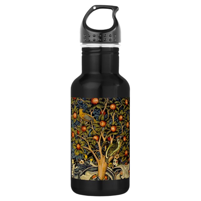 William Morris Woodpecker Tapestry Arts & Crafts  532 Ml Water Bottle (Front)
