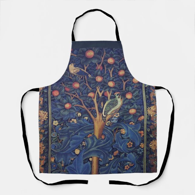 William Morris Woodpecker Tapestry Arts & Crafts  Apron (Front)