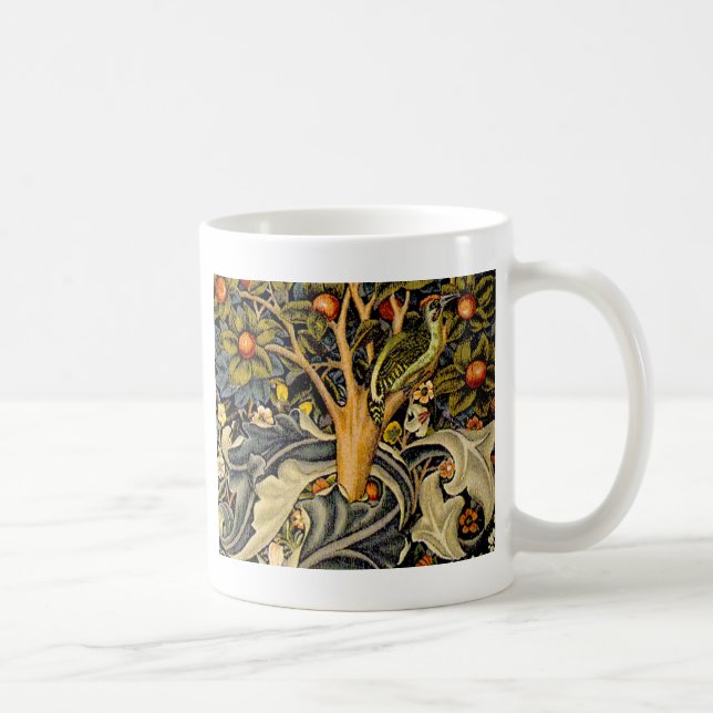 William Morris Woodpecker Tapestry Arts & Crafts  Coffee Mug (Right)