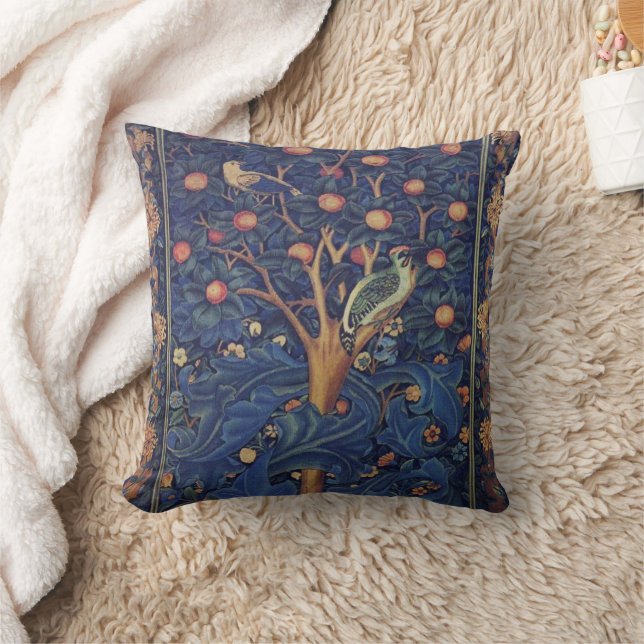 William Morris Woodpecker Tapestry Arts & Crafts  Cushion (Blanket)
