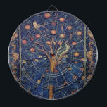 William Morris Woodpecker Tapestry Arts & Crafts  Dartboard<br><div class="desc">Bring the rich beauty of the Arts and Crafts movement into your home with this magnificent William Morris Woodpecker Tapestry design. This iconic pattern features a vibrantly detailed green woodpecker perched on the branches of an orange tree, laden with ripe fruit and lush leaves. The dense, intricate foliage and stylised...</div>