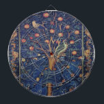 William Morris Woodpecker Tapestry Arts & Crafts Dartboard<br><div class="desc">Bring the rich beauty of the Arts and Crafts movement into your home with this magnificent William Morris Woodpecker Tapestry design. This iconic pattern features a vibrantly detailed green woodpecker perched on the branches of an orange tree, laden with ripe fruit and lush leaves. The dense, intricate foliage and stylised...</div>