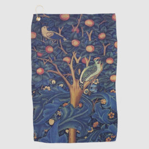William Morris Woodpecker Tapestry Arts & Crafts  Golf Towel
