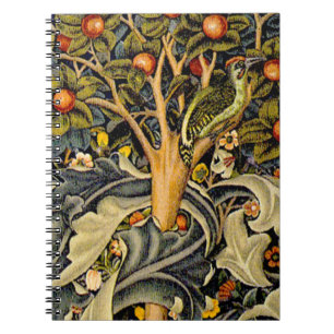 William Morris Woodpecker Tapestry Arts & Crafts  Notebook