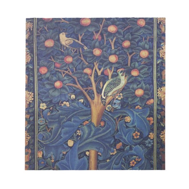 William Morris Woodpecker Tapestry Arts & Crafts  Notepad (Front)