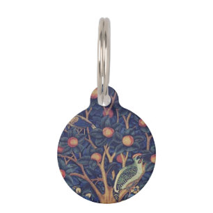 William Morris Woodpecker Tapestry Arts & Crafts Pet Tag