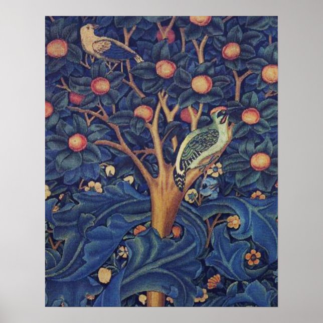 William Morris Woodpecker Tapestry Arts & Crafts  Poster (Front)