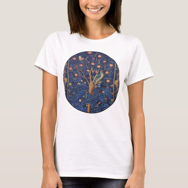 William Morris Woodpecker Tapestry Arts & Crafts  T-Shirt (Front)