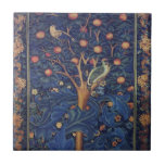 William Morris Woodpecker Tapestry Arts & Crafts  Tile<br><div class="desc">Bring the rich beauty of the Arts and Crafts movement into your home with this magnificent William Morris Woodpecker Tapestry design. This iconic pattern features a vibrantly detailed green woodpecker perched on the branches of an orange tree, laden with ripe fruit and lush leaves. The dense, intricate foliage and stylised...</div>