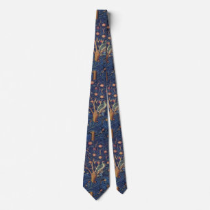 William Morris Woodpecker Tapestry Blue Design Tie