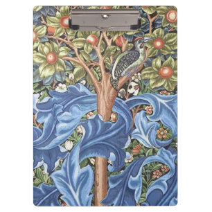 William Morris Woodpecker Tapestry Floral Vintage Clipboard