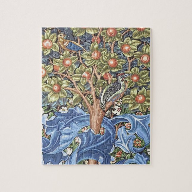 William Morris Woodpecker Tapestry Floral Vintage Jigsaw Puzzle (Vertical)