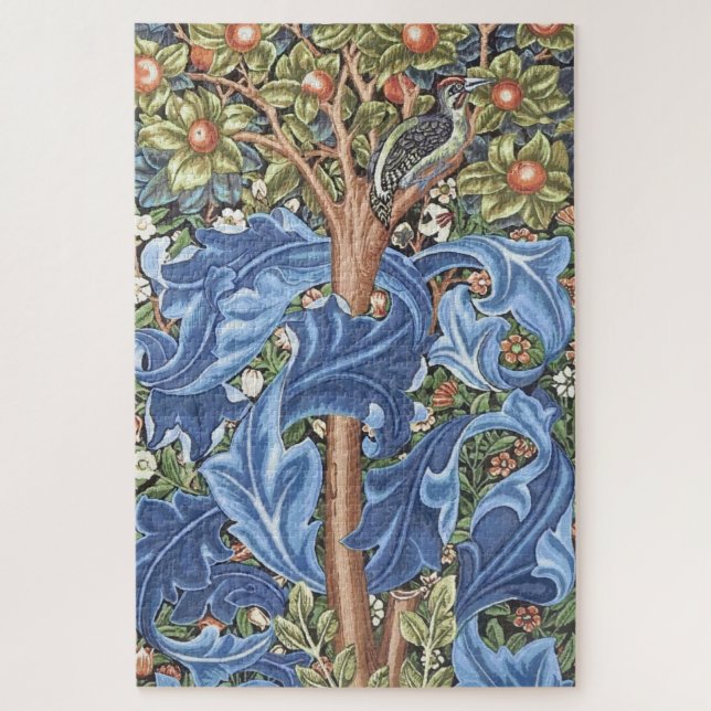 William Morris Woodpecker Tapestry Floral Vintage Jigsaw Puzzle (Vertical)