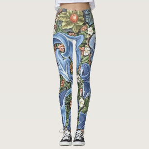 William Morris Woodpecker Tapestry Floral Vintage Leggings