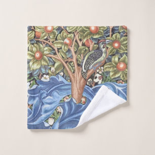 William Morris Woodpecker Tapestry Floral Vintage Wash Cloth