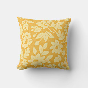 William Morris Yellow Flower Pattern Cushion