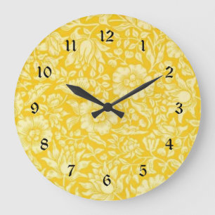 William Morris - Yellow Mallow  Large Clock