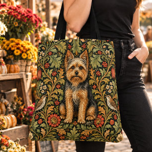 William Morris Yorkshire Terrier Vintage Floral Tote Bag