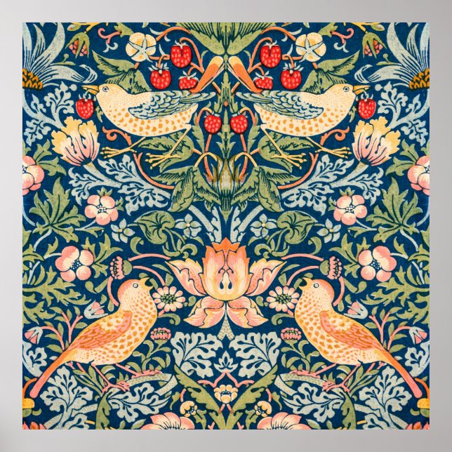 William Morris's famous Strawberry Thief pattern  Poster (Front)