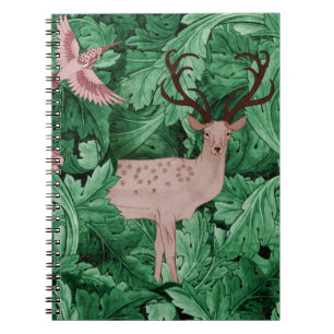 William Morris's green leaf background Notebook