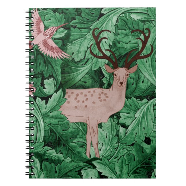 William Morris's green leaf background Notebook (Front)