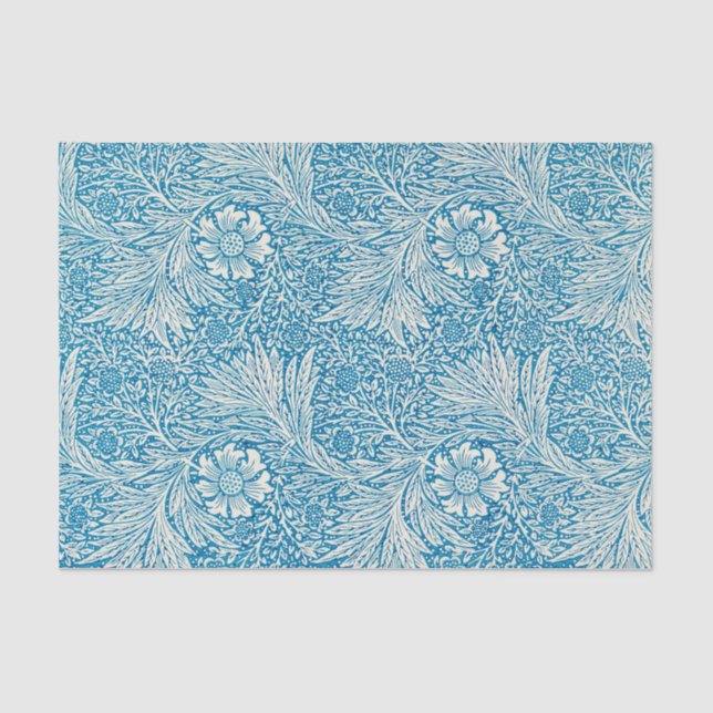 William Morris's Marigold Blue White Pattern Tissue Paper (Front)