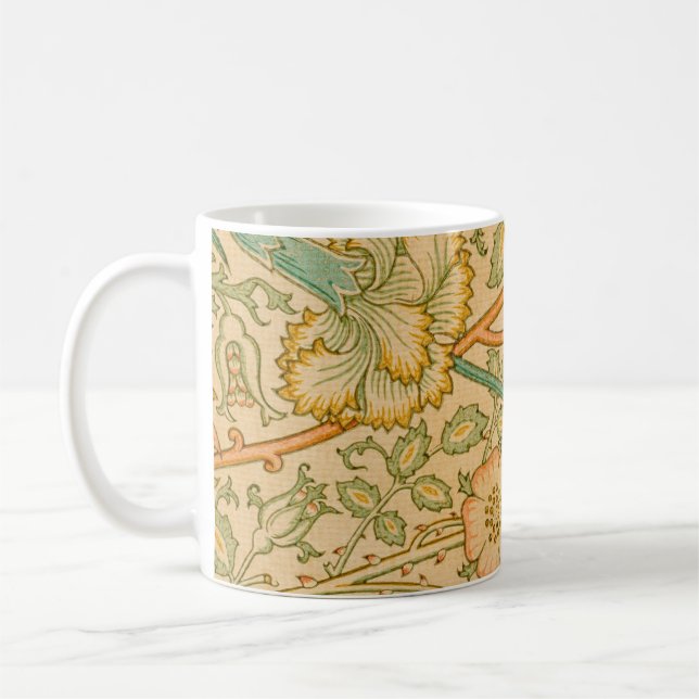 William Morris's Pink and Rose famous pattern   Coffee Mug (Left)