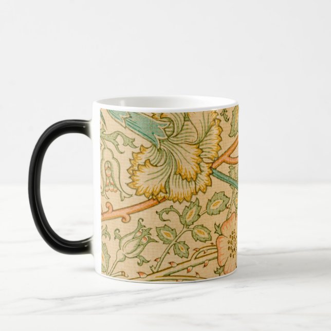 William Morris's Pink and Rose famous pattern   Magic Mug (Left)