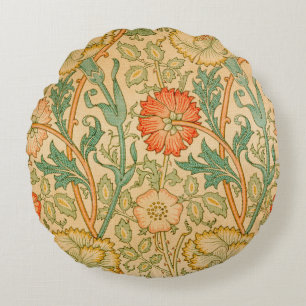 William Morris's Pink and Rose famous pattern  Round Cushion