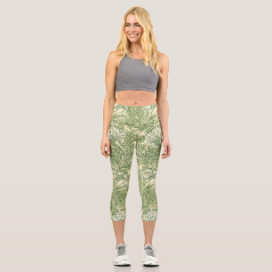 William Morris's Tulip famous pattern  Capri Leggings