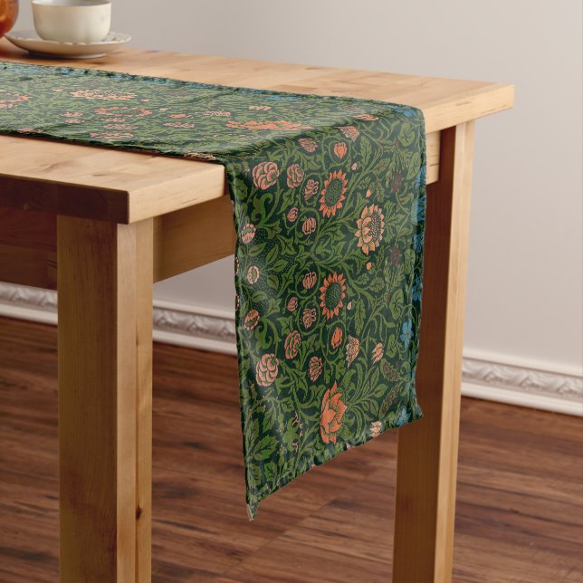 William Morris's Violet and Columbine  Short Table Runner (In Situ)