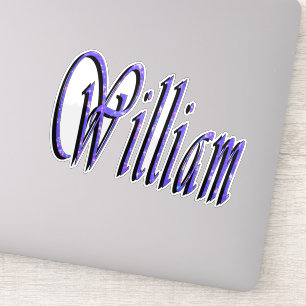 William Name In Blue Sparkle,