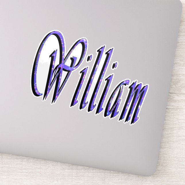 William Name In Blue Sparkle, (Detail)