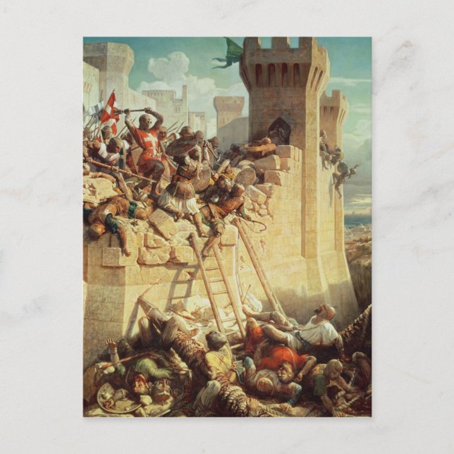 William of Clermont defending Ptolemais Postcard (Front)