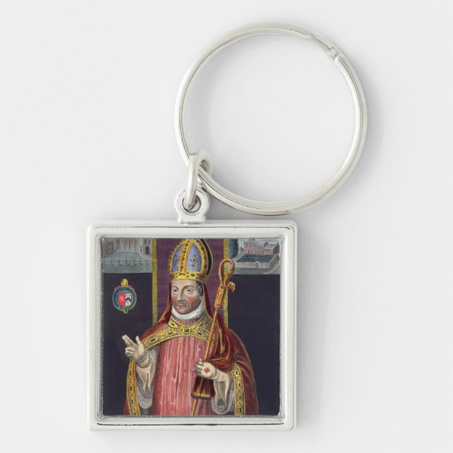 William of Wykeham (1325-1404) (colour litho) Key Ring (Front)